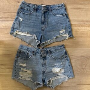 A&F Mom HR Shorts + Levi Shorts Bundle
